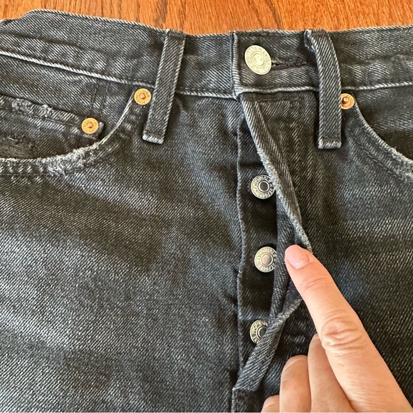 RE/DONE 50s Cut Off Shorts w25 Destroyed Shadow Black - Picture 6 of 10